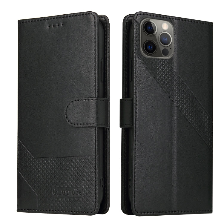 For iPhone 12 Pro Max GQUTROBE Skin Feel Magnetic Leather Phone Case(Black) - HoMEdemic™ 