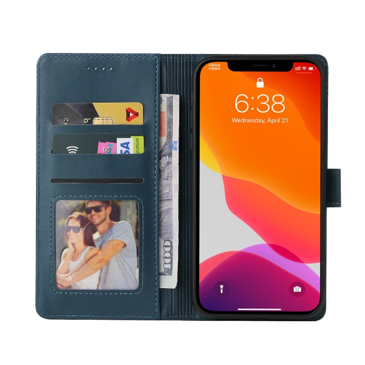 For iPhone 12 Pro Max GQUTROBE Skin Feel Magnetic Leather Phone Case(Blue) - HoMEdemic™ 