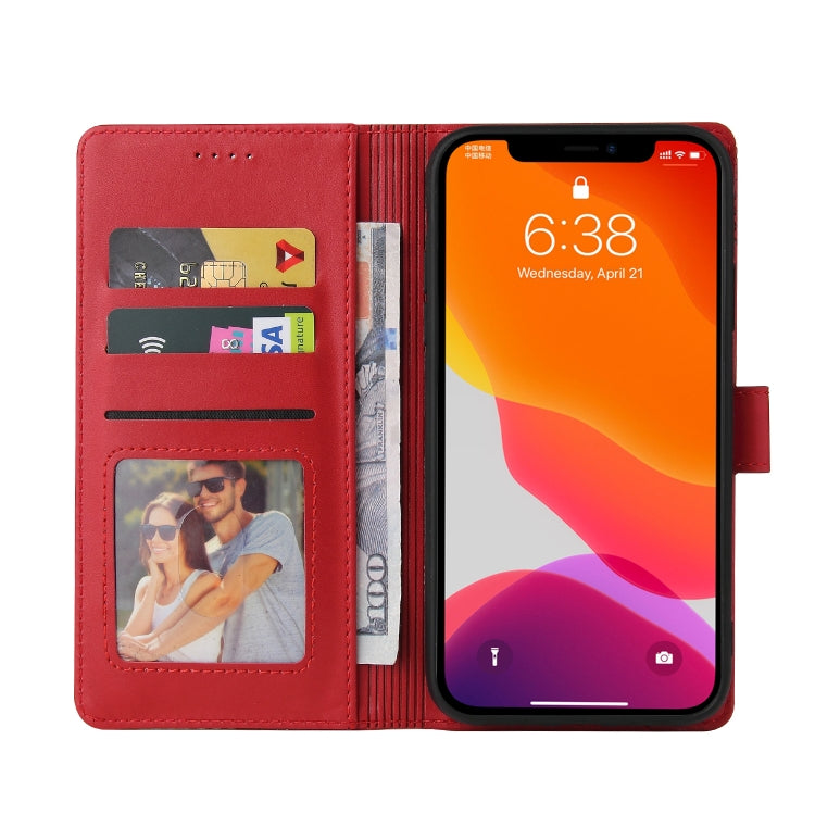 For iPhone 12 Pro Max GQUTROBE Skin Feel Magnetic Leather Phone Case(Red) - HoMEdemic™ 