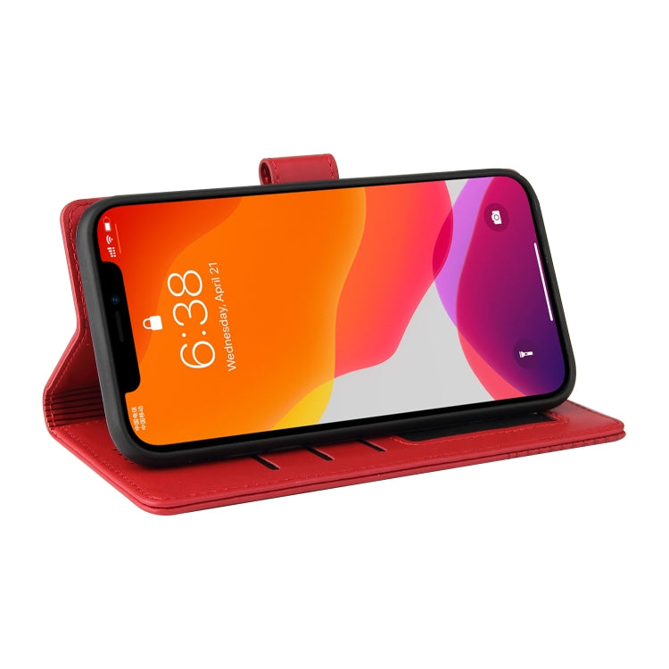 For iPhone 12 Pro Max GQUTROBE Skin Feel Magnetic Leather Phone Case(Red) - HoMEdemic™ 