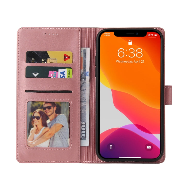 For iPhone 12 Pro Max GQUTROBE Skin Feel Magnetic Leather Phone Case(Rose Gold) - HoMEdemic™ 