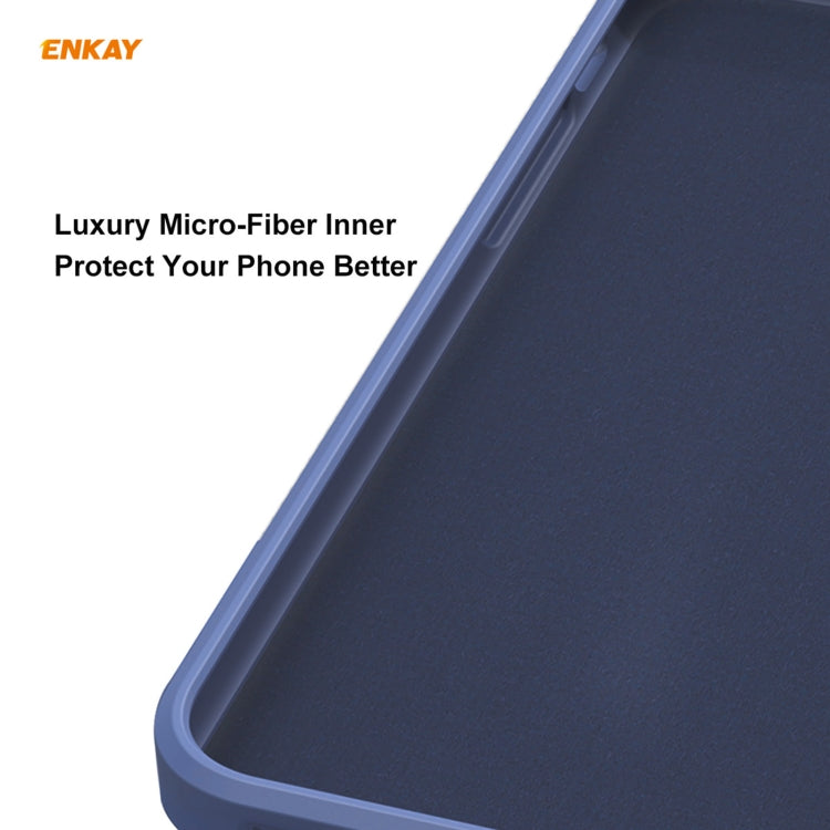 For iPhone 12 Pro Max Hat-Prince ENKAY ENK-PC0702 Liquid Silicone Straight Edge Shockproof Case + 0.26mm 9H 2.5D Full Glue Tempered Glass Film(Dark Green) - HoMEdemic™ 