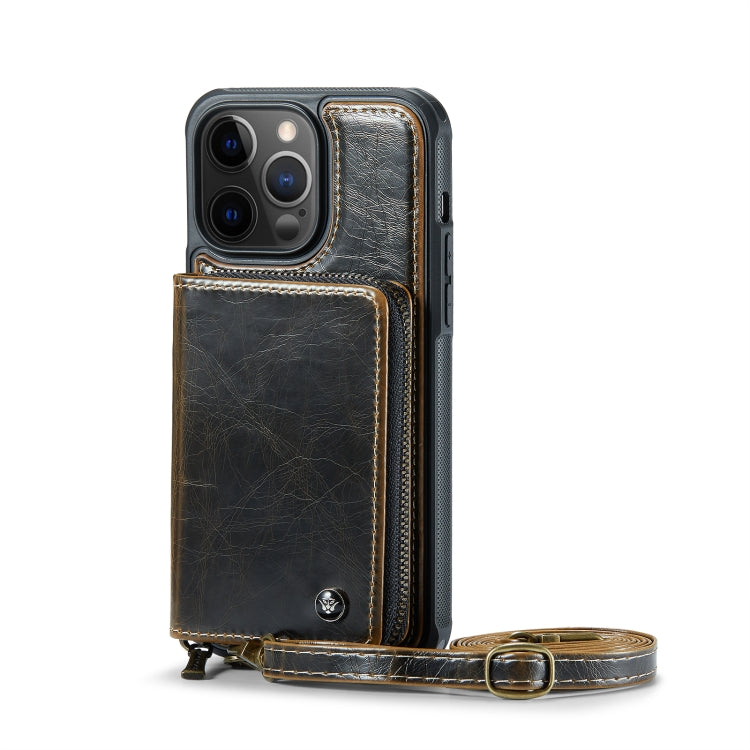 For iPhone 12 Pro Max JEEHOOD C22 Series Zipper Wallet Leather Phone Case with Dual Lanyard(Coffee) - HoMEdemic™ 