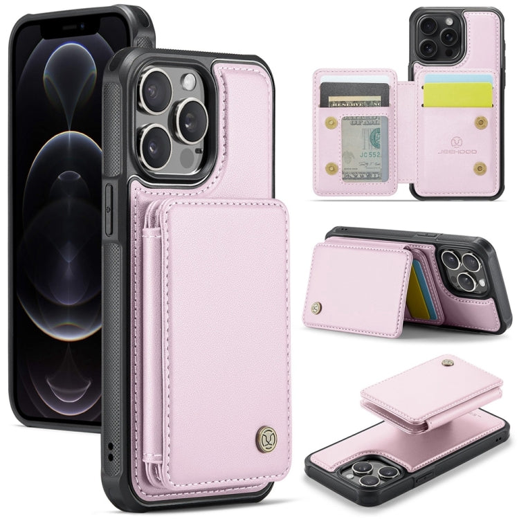 For iPhone 12 Pro Max JEEHOOD J05 Business Magnetic Style RFID Leather Phone Case(Pink) - HoMEdemic™ 