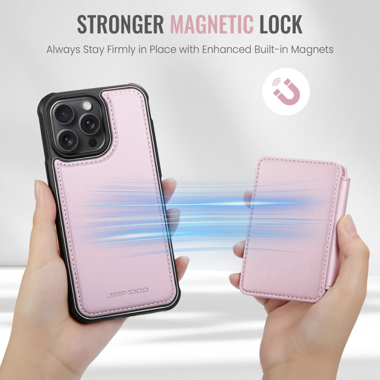 For iPhone 12 Pro Max JEEHOOD J05 Business Magnetic Style RFID Leather Phone Case(Pink) - HoMEdemic™ 