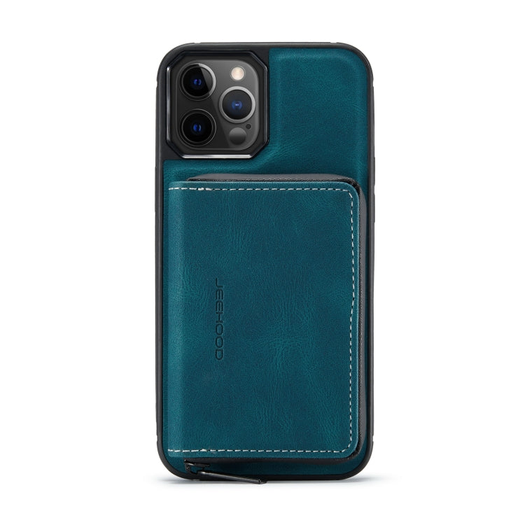 For iPhone 12 Pro Max JEEHOOD Magnetic Zipper Horizontal Flip Leather Case with Holder & Card Slot & Wallet(Blue) - HoMEdemic™ 
