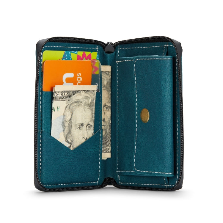 For iPhone 12 Pro Max JEEHOOD Magnetic Zipper Horizontal Flip Leather Case with Holder & Card Slot & Wallet(Blue) - HoMEdemic™ 