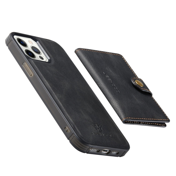 For iPhone 12 Pro Max JEEHOOD Retro Magnetic Detachable Protective Case with Wallet & Card Slot & Holder(Black) - HoMEdemic™ 