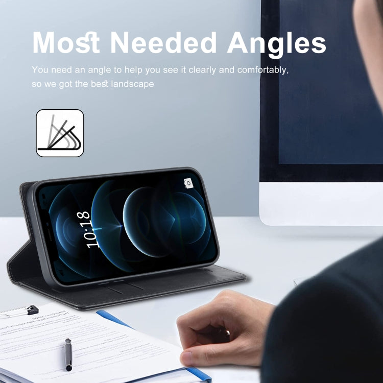 For iPhone 12 Pro Max LC.IMEEKE RFID Anti-theft Leather Phone Case(Black) - HoMEdemic™ 