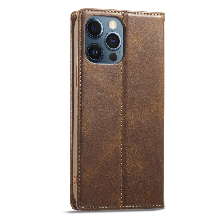 For iPhone 12 Pro Max LC.IMEEKE RFID Anti-theft Leather Phone Case(Brown) - HoMEdemic™ 
