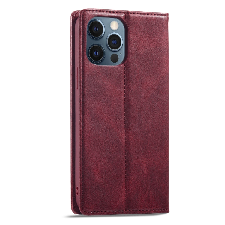 For iPhone 12 Pro Max LC.IMEEKE RFID Anti-theft Leather Phone Case(Red) - HoMEdemic™ 