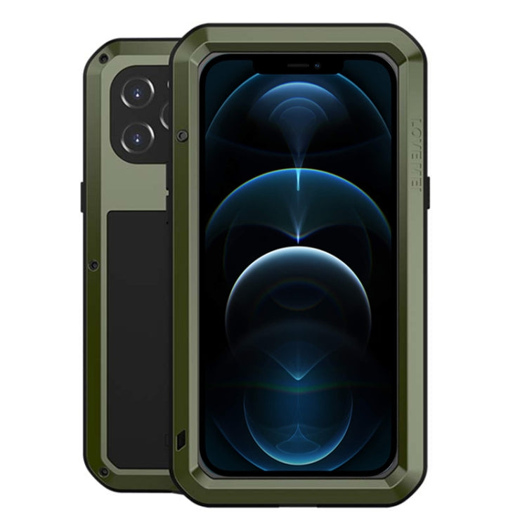 For iPhone 12 Pro Max LOVE MEI Metal Shockproof Life Waterproof Dustproof Protective Case(Army Green) - HoMEdemic™ 