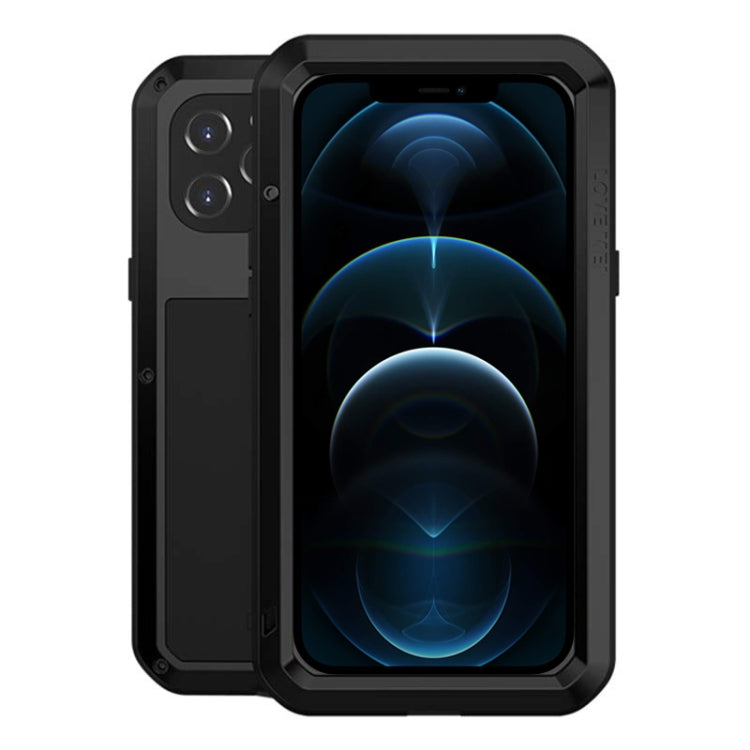 For iPhone 12 Pro Max LOVE MEI Metal Shockproof Life Waterproof Dustproof Protective Case(Black) - HoMEdemic™ 
