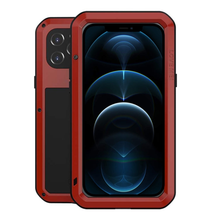 For iPhone 12 Pro Max LOVE MEI Metal Shockproof Life Waterproof Dustproof Protective Case(Red) - HoMEdemic™ 