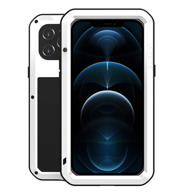 For iPhone 12 Pro Max LOVE MEI Metal Shockproof Life Waterproof Dustproof Protective Case(White) - HoMEdemic™ 