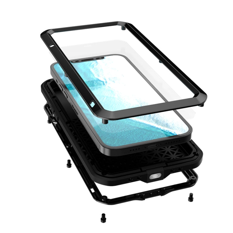 For iPhone 12 Pro Max LOVE MEI Metal Shockproof Life Waterproof Dustproof Protective Case(White) - HoMEdemic™ 