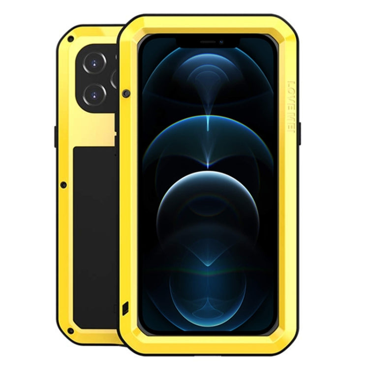 For iPhone 12 Pro Max LOVE MEI Metal Shockproof Life Waterproof Dustproof Protective Case(Yellow) - HoMEdemic™ 