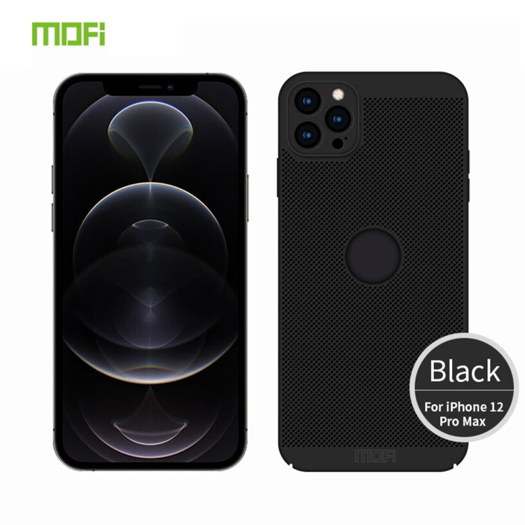 For iPhone 12 Pro Max MOFi Honeycomb Texture Breathable PC Shockproof Protective Back Cover Case(Black) - HoMEdemic™ 