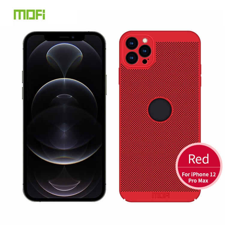For iPhone 12 Pro Max MOFi Honeycomb Texture Breathable PC Shockproof Protective Back Cover Case(Red) - HoMEdemic™ 