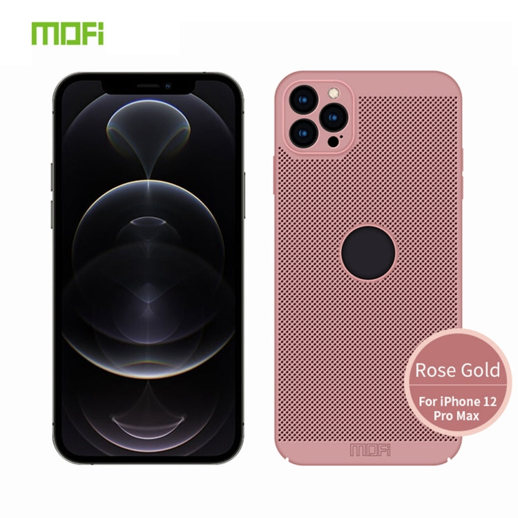 For iPhone 12 Pro Max MOFi Honeycomb Texture Breathable PC Shockproof Protective Back Cover Case(Rose Gold) - HoMEdemic™ 