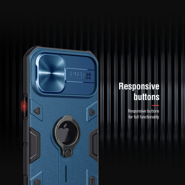 For iPhone 12 Pro Max NILLKIN Shockproof CamShield Armor Protective Case with Invisible Ring Holder(Blue) - HoMEdemic™ 