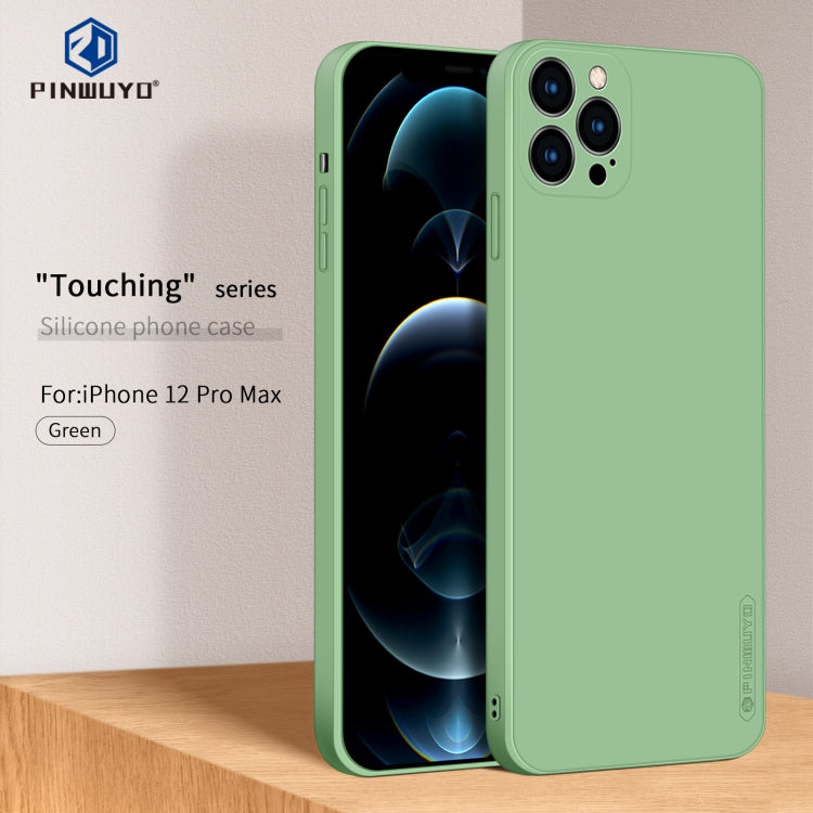For iPhone 12 Pro Max PINWUYO Touching Series Liquid Silicone TPU Shockproof Case(Green) - HoMEdemic™ 
