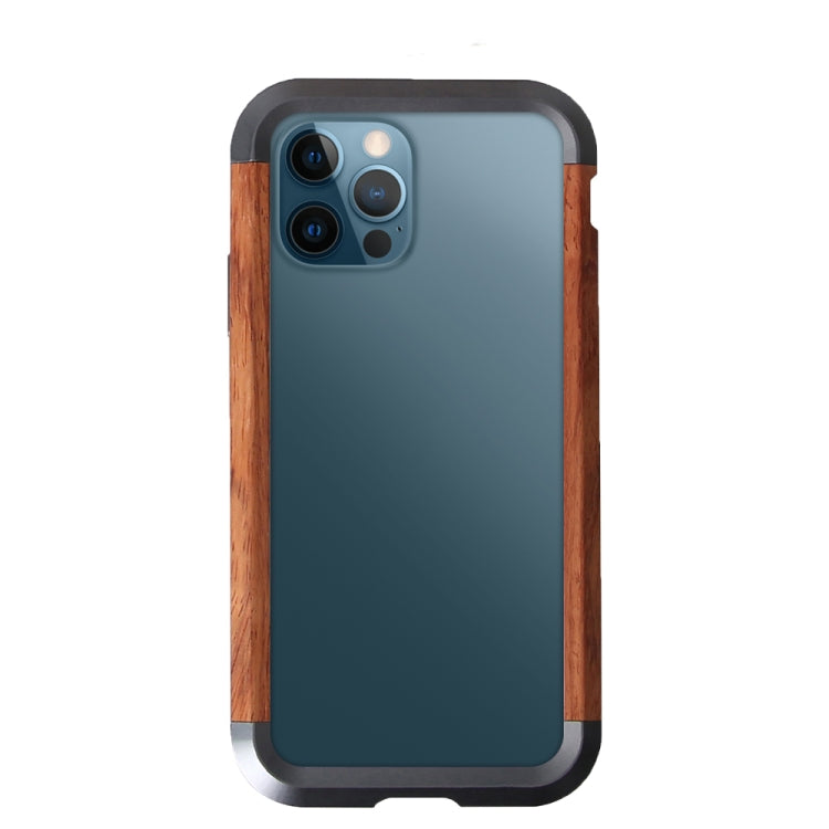 For iPhone 12 Pro Max R-JUST Metal + Wood Frame Protective Case - HoMEdemic™ 