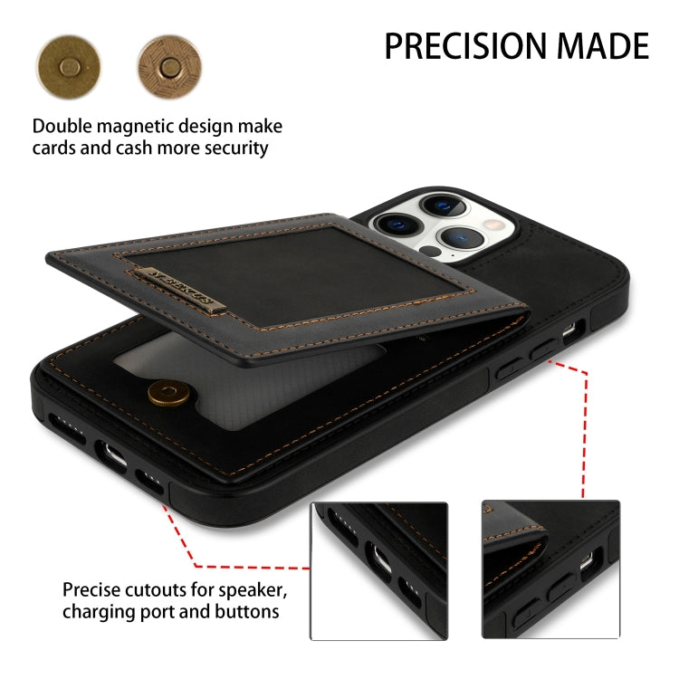 For iPhone 12 Pro N.BEKUS Vertical Flip Card Slot RFID Phone Case(Black) - HoMEdemic™ 