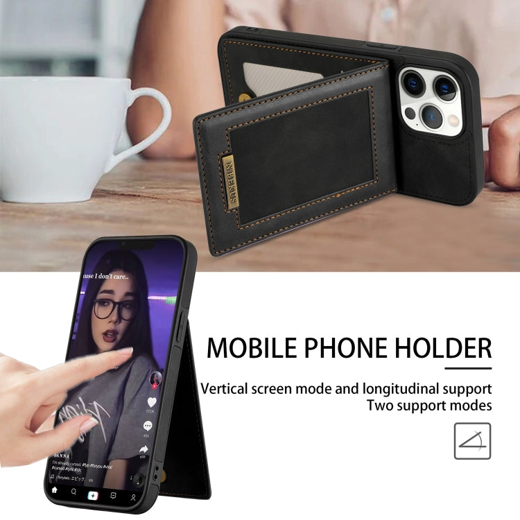 For iPhone 12 Pro N.BEKUS Vertical Flip Card Slot RFID Phone Case(Black) - HoMEdemic™ 