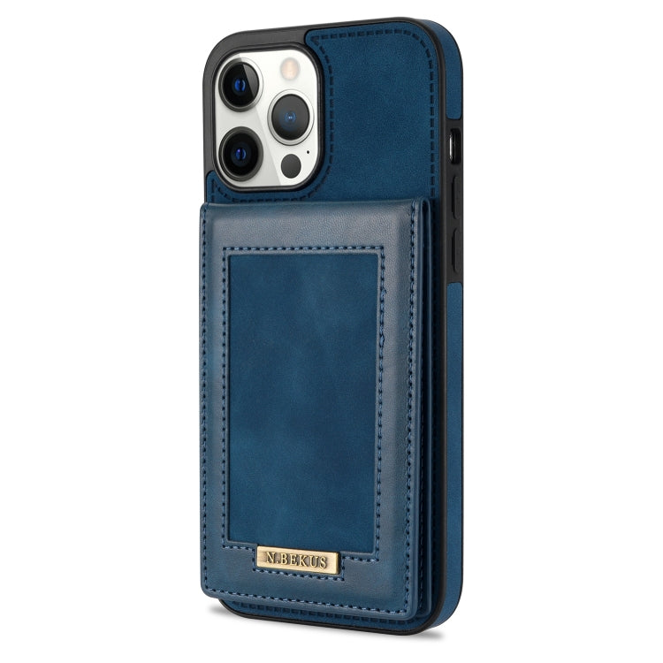 For iPhone 12 Pro N.BEKUS Vertical Flip Card Slot RFID Phone Case(Blue) - HoMEdemic™ 