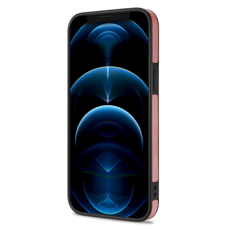 For iPhone 12 Pro N.BEKUS Vertical Flip Card Slot RFID Phone Case(Rose Gold) - HoMEdemic™ 