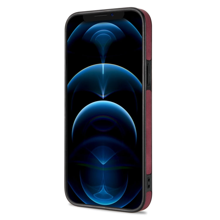For iPhone 12 Pro N.BEKUS Vertical Flip Card Slot RFID Phone Case(Wine Red) - HoMEdemic™ 