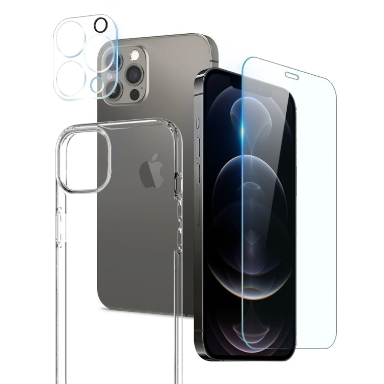 For iPhone 12 Pro NORTHJO 3 in 1 TPU Phone Case with Screen Film and Lens Film(Clear) - HoMEdemic™ 