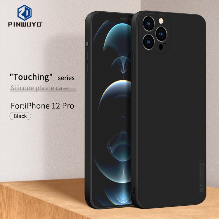 For iPhone 12 Pro PINWUYO Touching Series Liquid Silicone TPU Shockproof Case(Black) - HoMEdemic™ 