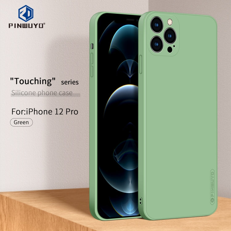 For iPhone 12 Pro PINWUYO Touching Series Liquid Silicone TPU Shockproof Case(Green) - HoMEdemic™ 
