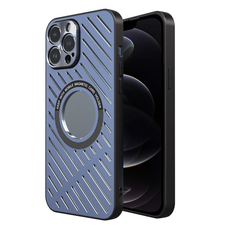 For iPhone 12 Pro R-JUST RJ57 CD Pattern MagSafe Cooling Phone Case(Blue) - HoMEdemic™ 