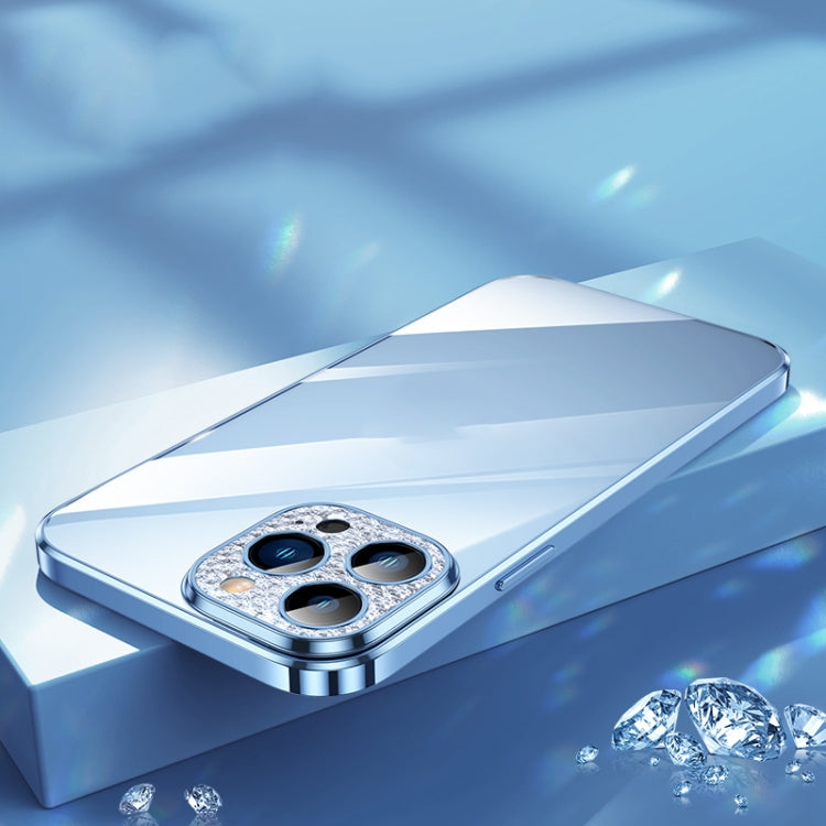 For iPhone 12 Pro SULADA Diamond Lens Protector Plated Frosted Case(Sierra Blue) - HoMEdemic™ 