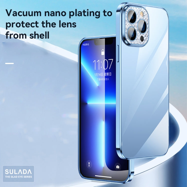 For iPhone 12 Pro SULADA Diamond Lens Protector Plated Frosted Case(Sierra Blue) - HoMEdemic™ 