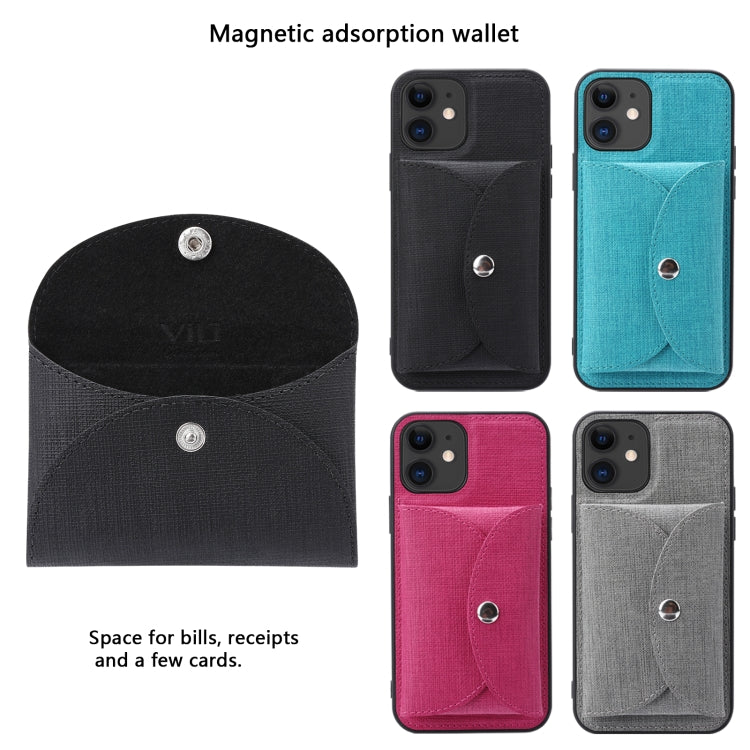 For iPhone 12 Pro ViLi T Series TPU + PU Woven Fabric Magnetic Protective Case with Wallet(Black) - HoMEdemic™ 