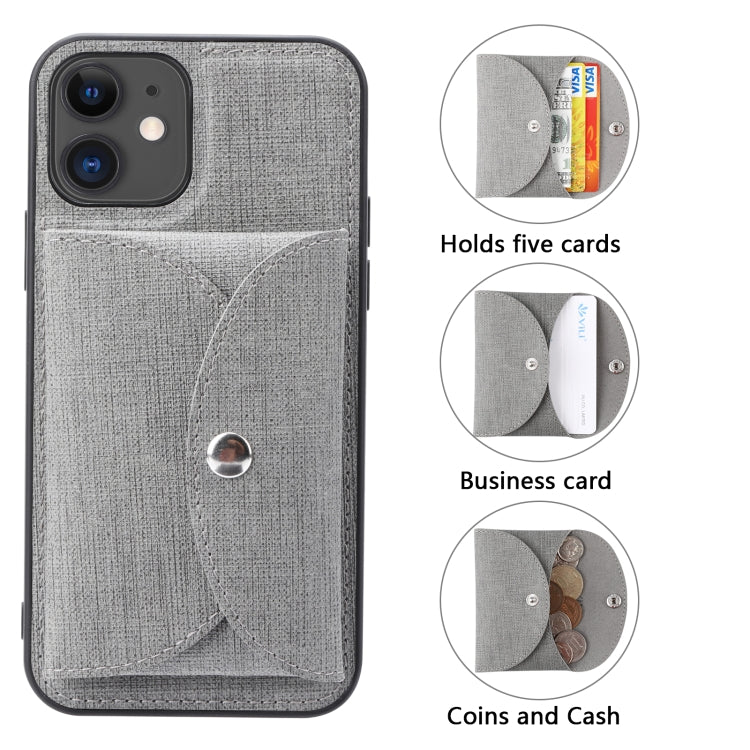 For iPhone 12 Pro ViLi T Series TPU + PU Woven Fabric Magnetic Protective Case with Wallet(Grey) - HoMEdemic™ 
