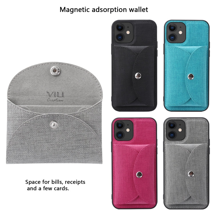 For iPhone 12 Pro ViLi T Series TPU + PU Woven Fabric Magnetic Protective Case with Wallet(Grey) - HoMEdemic™ 