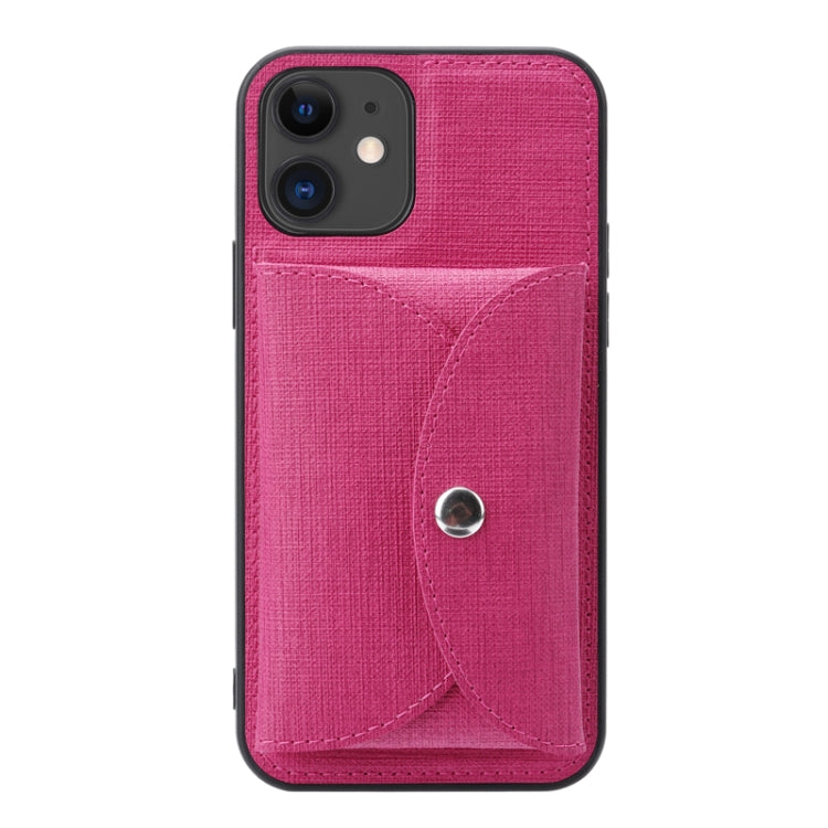 For iPhone 12 Pro ViLi T Series TPU + PU Woven Fabric Magnetic Protective Case with Wallet(Rose Red) - HoMEdemic™ 