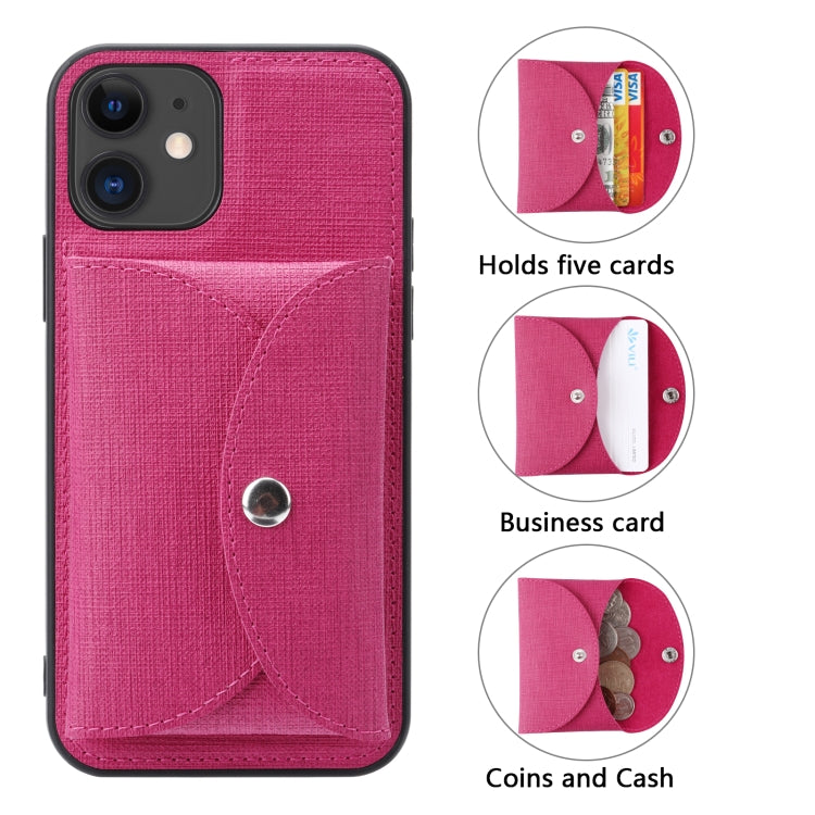For iPhone 12 Pro ViLi T Series TPU + PU Woven Fabric Magnetic Protective Case with Wallet(Rose Red) - HoMEdemic™ 