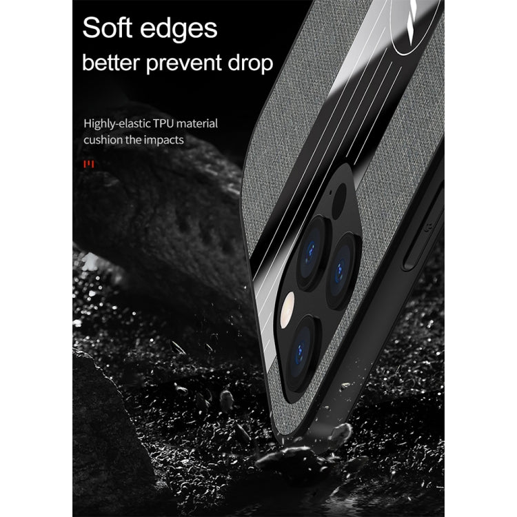 For iPhone 12 Pro XINLI Stitching Cloth Textue Shockproof TPU Protective Case with Ring Holder(Grey) - HoMEdemic™ 