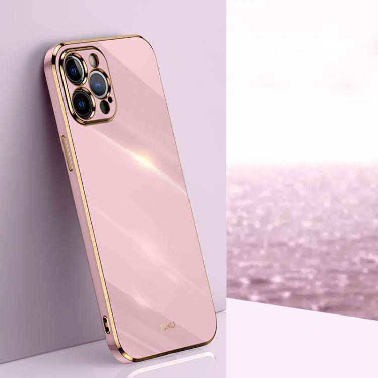For iPhone 12 Pro XINLI Straight Edge 6D Electroplate TPU Phone Case(Cherry Purple) - HoMEdemic™ 