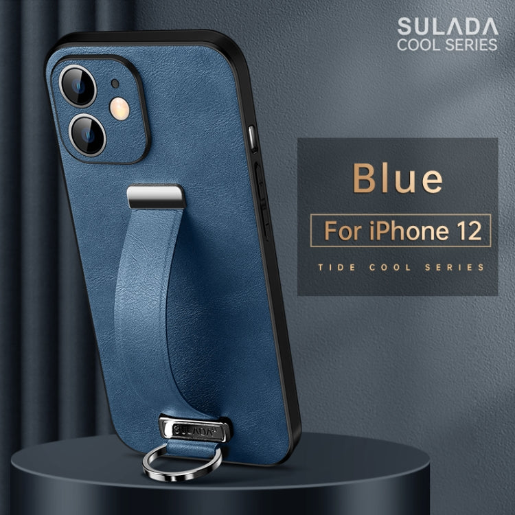 For iPhone 12 SULADA Cool Series PC + Leather Texture Skin Feel Shockproof Phone Case (Blue) - HoMEdemic™ 