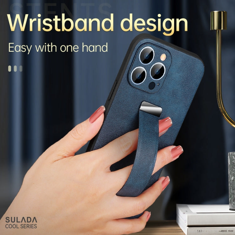 For iPhone 12 SULADA Cool Series PC + Leather Texture Skin Feel Shockproof Phone Case (Blue) - HoMEdemic™ 
