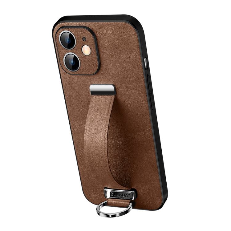 For iPhone 12 SULADA Cool Series PC + Leather Texture Skin Feel Shockproof Phone Case (Brown) - HoMEdemic™ 