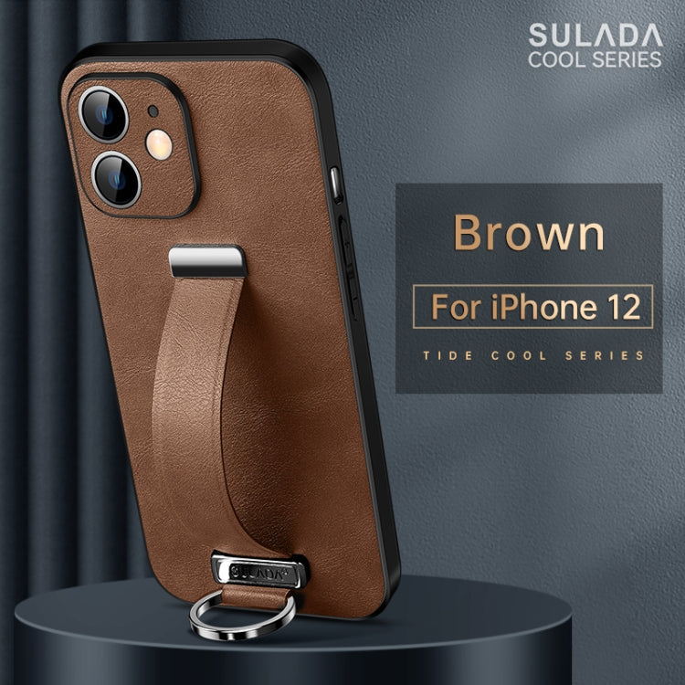 For iPhone 12 SULADA Cool Series PC + Leather Texture Skin Feel Shockproof Phone Case (Brown) - HoMEdemic™ 