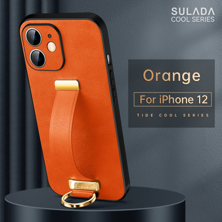 For iPhone 12 SULADA Cool Series PC + Leather Texture Skin Feel Shockproof Phone Case (Orange) - HoMEdemic™ 